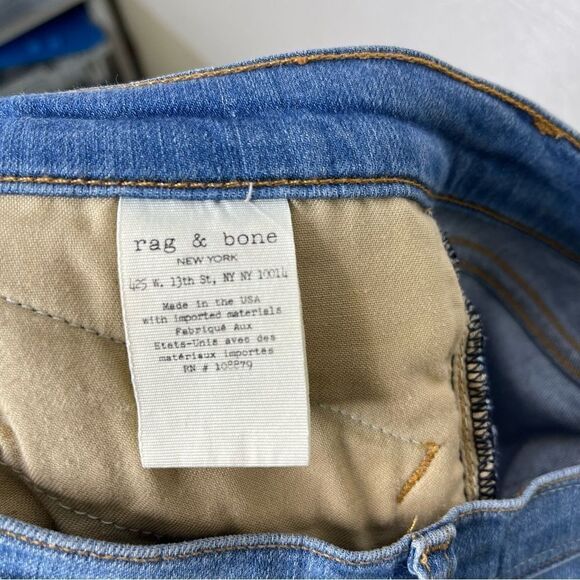 rag & bone Kilbowie Zippered Distressed Skinny Jeans 23 - Picture 9 of 9